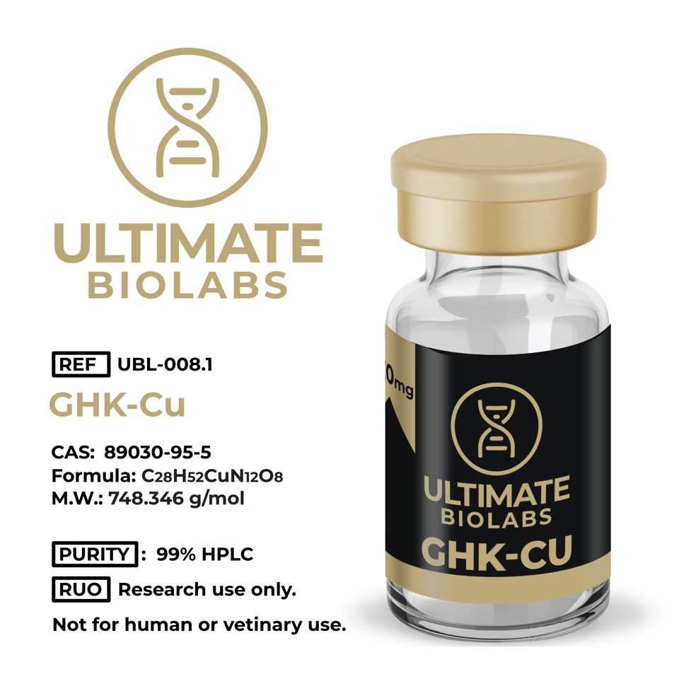 GHK-Cu 50mg Lyophilisiertes Pulver – Forschungspeptid von Ultimate Biolabs